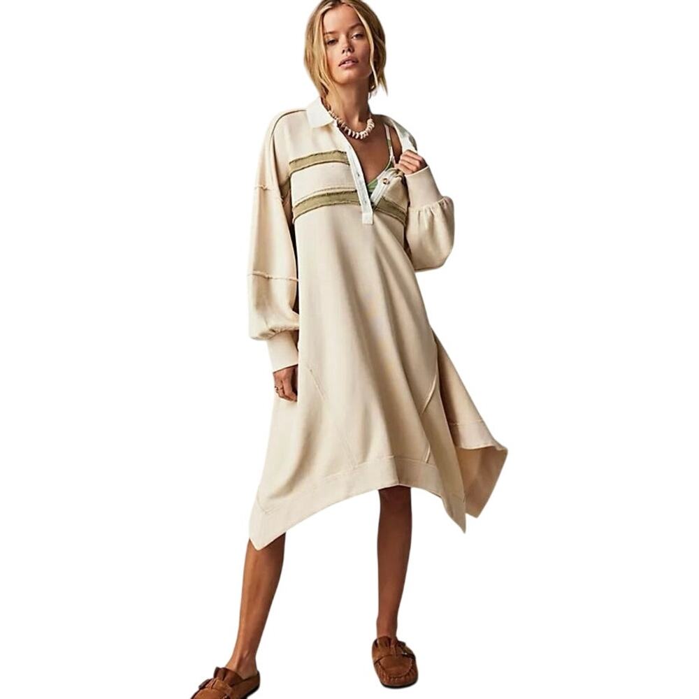 FREE PEOPLE Blair Sweatshirt Dress Oversized Asymmetrical Size S-2X New w/o Tag
